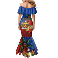 Personalised Fiji and Rotuma Together Family Matching Mermaid Dress and Hawaiian Shirt Fjian Masi and Pacific Pattern Mix Culture
