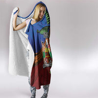Personalised Fiji and Rotuma Together Hooded Blanket Fjian Masi and Pacific Pattern Mix Culture