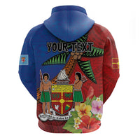 Personalised Fiji and Rotuma Together Hoodie Fjian Masi and Pacific Pattern Mix Culture