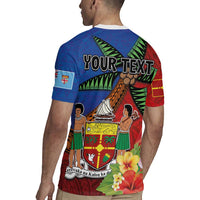 Personalised Fiji and Rotuma Together Rugby Jersey Fjian Masi and Pacific Pattern Mix Culture