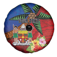 Personalised Fiji and Rotuma Together Spare Tire Cover Fjian Masi and Pacific Pattern Mix Culture