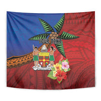 Personalised Fiji and Rotuma Together Tapestry Fjian Masi and Pacific Pattern Mix Culture