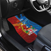 Personalised Fiji and Rotuma Together Car Mats Tapa and Pacific Art Pattern with Cultural Emblems Half Style