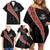 Custom New Zealand Rugby Family Matching Off Shoulder Short Dress and Hawaiian Shirt Maori and Silver Fern Half Style