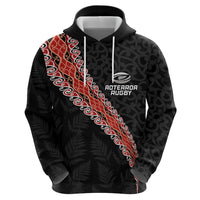 Custom New Zealand Rugby Hoodie Maori and Silver Fern Half Style