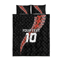 Custom New Zealand Rugby Quilt Bed Set Maori and Silver Fern Half Style