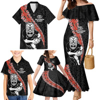 New Zealand Maori Warrior Rugby Family Matching Mermaid Dress and Hawaiian Shirt Maori and Silver Fern Half Style