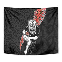 New Zealand Maori Warrior Rugby Tapestry Maori and Silver Fern Half Style