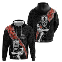 New Zealand Maori Warrior Rugby Zip Hoodie Maori and Silver Fern Half Style