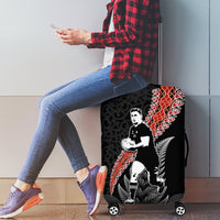 New Zealand Maori Rugby Player Luggage Cover Maori and Silver Fern Half Style