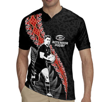 New Zealand Maori Rugby Player Rugby Jersey Maori and Silver Fern Half Style