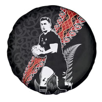 New Zealand Maori Rugby Player Spare Tire Cover Maori and Silver Fern Half Style