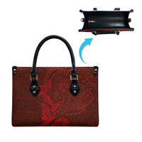 Hawaiian Monk Seal and Whale Leather Bag Kakau Tribal Pattern Red Color LT03 - Polynesian Pride