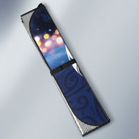 New Zealand Merry Christmas Auto Sun Shade Maori Tribal Pattern with Xmas Tui Bird
