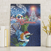 New Zealand Merry Christmas Canvas Wall Art Maori Tribal Pattern with Xmas Tui Bird