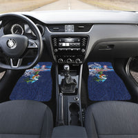 New Zealand Merry Christmas Car Mats Maori Tribal Pattern with Xmas Tui Bird