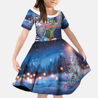 New Zealand Merry Christmas Family Matching Off Shoulder Maxi Dress and Hawaiian Shirt Maori Tribal Pattern with Xmas Tui Bird