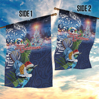 New Zealand Merry Christmas Garden Flag Maori Tribal Pattern with Xmas Tui Bird