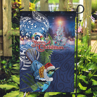 New Zealand Merry Christmas Garden Flag Maori Tribal Pattern with Xmas Tui Bird