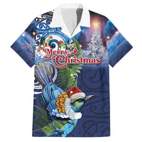 New Zealand Merry Christmas Hawaiian Shirt Maori Tribal Pattern with Xmas Tui Bird
