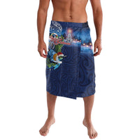 New Zealand Merry Christmas Lavalava Maori Tribal Pattern with Xmas Tui Bird