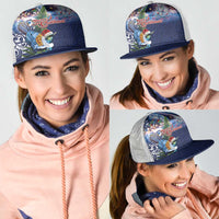 New Zealand Merry Christmas Mesh Trucker Cap Maori Tribal Pattern with Xmas Tui Bird