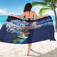 New Zealand Merry Christmas Sarong Maori Tribal Pattern with Xmas Tui Bird