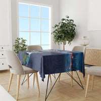 New Zealand Merry Christmas Tablecloth Maori Tribal Pattern with Xmas Tui Bird