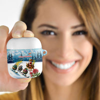 New Zealand and Australia Merry Christmas AirPods Case Kiwi Birds Skiing and Koala Santa Riding Kangaroo