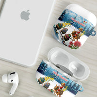 New Zealand and Australia Merry Christmas AirPods Case Kiwi Birds Skiing and Koala Santa Riding Kangaroo