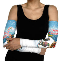 New Zealand and Australia Merry Christmas Arm Sleeves Kiwi Birds Skiing and Koala Santa Riding Kangaroo