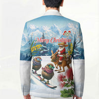 New Zealand and Australia Merry Christmas Blazer Kiwi Birds Skiing and Koala Santa Riding Kangaroo