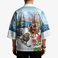 New Zealand and Australia Merry Christmas Kimono Kiwi Birds Skiing and Koala Santa Riding Kangaroo