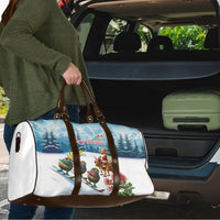 New Zealand and Australia Merry Christmas Travel Bag Kiwi Birds Skiing and Koala Santa Riding Kangaroo