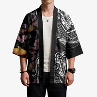 Hawaiian and Japanese Together Kimono Polynesian Triball Tattoo Koi Carps and Sakura - Polynesian Pride