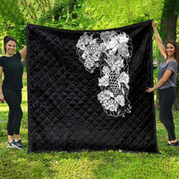 Hawaiian and Japanese Together Quilt Japanese Koi Fish Tattoo and Kakau Pattern Black Color LT03 - Polynesian Pride