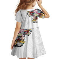Hawaiian and Japanese Together Family Matching Summer Maxi Dress and Hawaiian Shirt Colorful Traditional Japanese Tattoo and Kakau Pattern White Color LT03 - Polynesian Pride