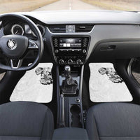 Hawaiian and Japanese Together Car Mats Japanese Koi Fish Tattoo and Kakau Pattern White Color