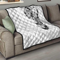 Hawaiian and Japanese Together Quilt Japanese Koi Fish Tattoo and Kakau Pattern White Color LT03 - Polynesian Pride