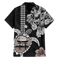 Hawaiian and Japanese Together Family Matching Summer Maxi Dress and Hawaiian Shirt Japanese Culture and Turtle Kakau Tattoo Black Color LT03 - Polynesian Pride