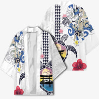 Hawaiian and Japanese Together Kimono Japanese Culture and Turtle Kakau Tattoo White Color - Polynesian Pride