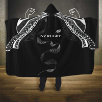 New Zealand Rugby Hooded Blanket Aotearoa Armour Blacks Silver Ferns - Polynesian Pride