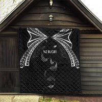 New Zealand Rugby Quilt Aotearoa Armour Blacks Silver Ferns - Polynesian Pride
