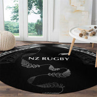 New Zealand Rugby Round Carpet Aotearoa Armour Blacks Silver Ferns - Polynesian Pride