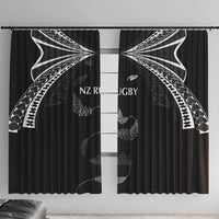 New Zealand Rugby Window Curtain Aotearoa Armour Blacks Silver Ferns - Polynesian Pride