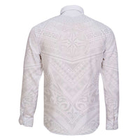 Tonga White Sunday Family Matching Short Sleeve Bodycon Dress and Hawaiian Shirt Tongan Tribal Heritage Tattoos - Polynesian Pride