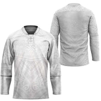Tonga White Sunday Hockey Jersey Tongan Tribal Heritage Tattoos - Polynesian Pride