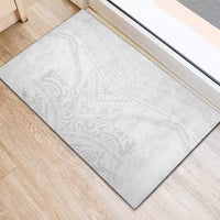 Tonga White Sunday Rubber Doormat Tongan Tribal Heritage Tattoos - Polynesian Pride