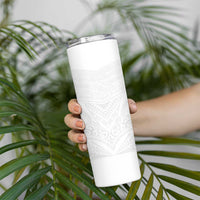 Tonga White Sunday Skinny Tumbler Tongan Tribal Heritage Tattoos - Polynesian Pride