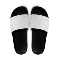 Tonga White Sunday Slide Sandals Tongan Tribal Heritage Tattoos - Polynesian Pride